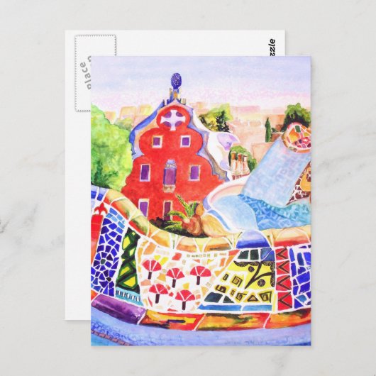 ガウディの公園。 ポストカード (正面/裏面)