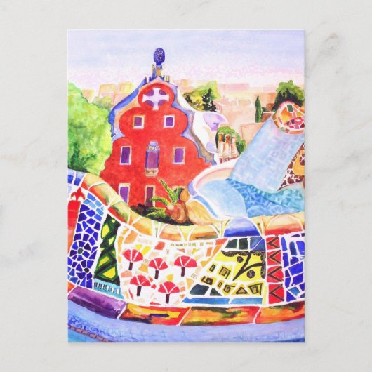 ガウディの公園。 ポストカード (正面)