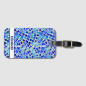 ガウディインスパイアブルーウェーブモザイクパターン ラゲッジタグ (正面横)