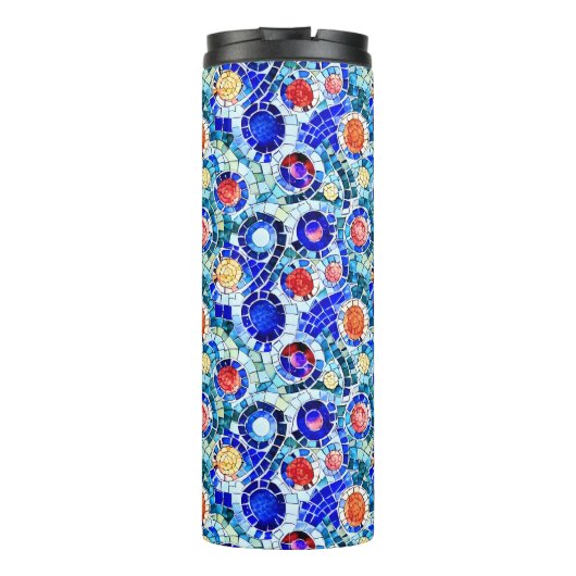 ガウディインスパイア数々のカラーのモザイク模様サーマルT タンブラー (裏面)