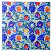 ガウディインスパイア数々のカラーのモザイク模様 タイル (正面)