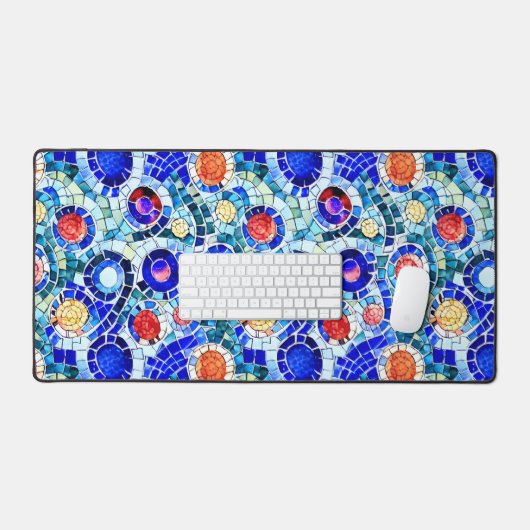 ガウディインスパイア数々のカラーのモザイク模様 デスクマット (キーボード&マウス)