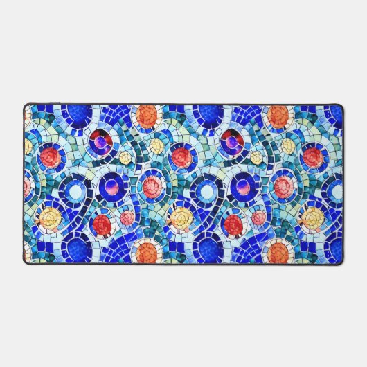 ガウディインスパイア数々のカラーのモザイク模様 デスクマット (正面)