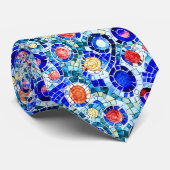 ガウディインスパイア数々のカラーのモザイク模様 ネクタイ (ロール)