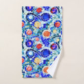 ガウディインスパイア数々のカラーのモザイク模様 バスタオルセット (ハンドタオル)