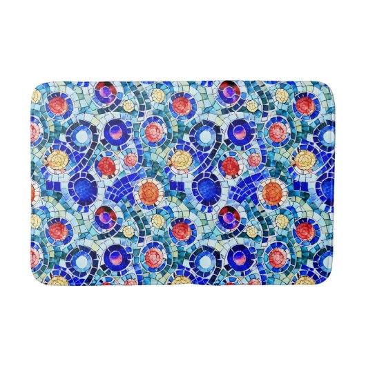 ガウディインスパイア数々のカラーのモザイク模様 バスマット (正面)