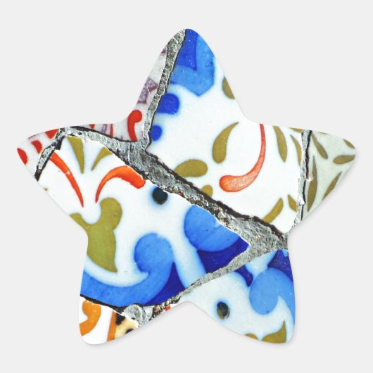 ガウディズパークグエルモザイクタイル 星シール (正面)