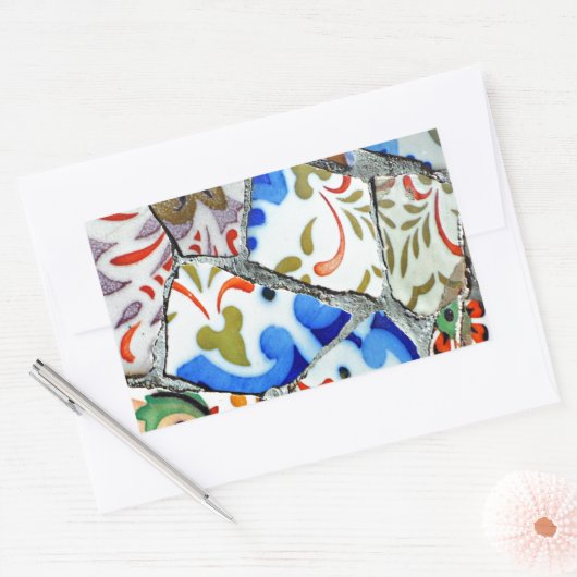 ガウディズパークグエルモザイクタイル 長方形シール (封筒)