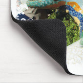 ガウディ リザード - 白い花柄 マウスパッド (コーナー)