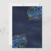 ガウンきらめくネイビーブルーバラ金ゴールドキンセアニェラ 招待状 (裏面)