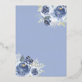 ガウンきらめくパステルブルーバラキンセアニェラ 箔招待状 (裏面)