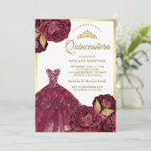 ガウンきらめくブルゴーニュフローラ金ゴールドキンセアニェラ 招待状 (スタンド正面)