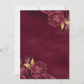 ガウンきらめくブルゴーニュフローラ金ゴールドキンセアニェラ 招待状 (裏面)