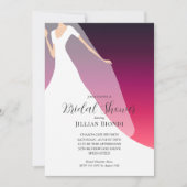 ガウンとヴェールさくらんぼブライダルシャワー 招待状 (正面)