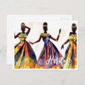 ガウンに美しいアカラフルフリカ伝統 ポストカード (正面/裏面)