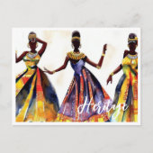 ガウンに美しいアカラフルフリカ伝統 ポストカード (正面)
