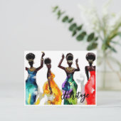 ガウンに美しいアカラフルフリカ伝統 ポストカード (スタンド正面)