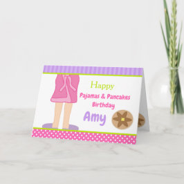 ガウンのパジャマとパンケーキのパーティー カード