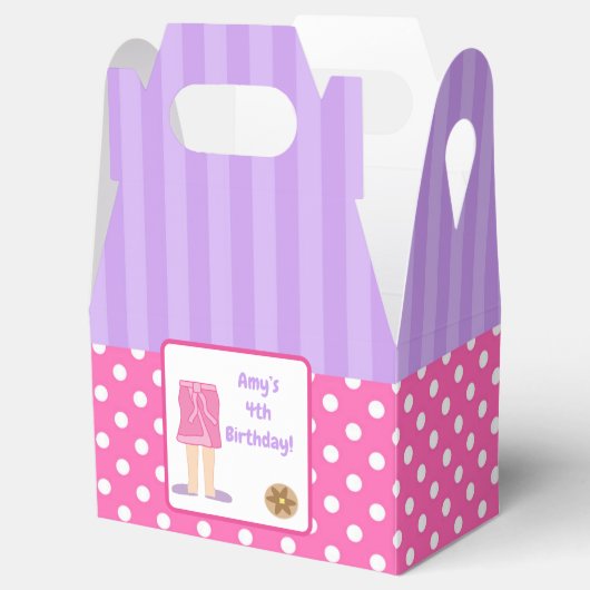 ガウンのパジャマとパンケーキのパーティー フェイバーボックス (オープン)