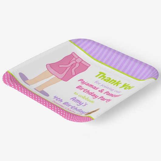 ガウンのパジャマとパンケーキのパーティー ペーパープレート (傾斜あり)