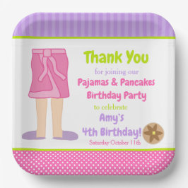 ガウンのパジャマとパンケーキのパーティー ペーパープレート