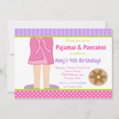 ガウンのパジャマとパンケーキのパーティー 招待状 (正面)