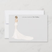 ガウンの花嫁ブライダルシャワーサンキューカード サンキューカード (正面)