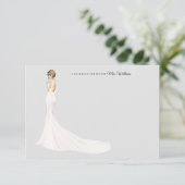 ガウンの花嫁ブライダルシャワーサンキューカード サンキューカード (スタンド正面)