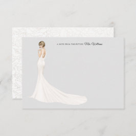 ガウンの花嫁ブライダルシャワーサンキューカード サンキューカード