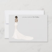 ガウンの花嫁ブライダルシャワーサンキューカード サンキューカード (正面)