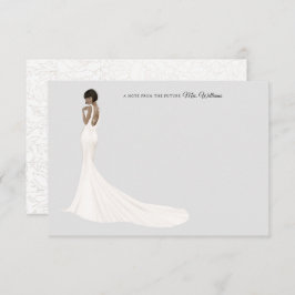 ガウンの花嫁ブライダルシャワーサンキューカード サンキューカード