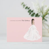 ガウンの花嫁ブライダルシャワーサンキューカード サンキューカード (スタンド正面)