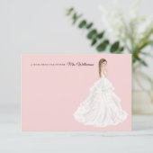 ガウンの花嫁ブライダルシャワーサンキューカード サンキューカード (スタンド正面)