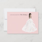 ガウンの花嫁ブライダルシャワーサンキューカード サンキューカード (正面)