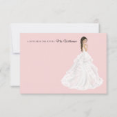 ガウンの花嫁ブライダルシャワーサンキューカード サンキューカード (正面)