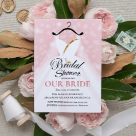 ガウンエレガントでブライダル結婚シャワー 招待状