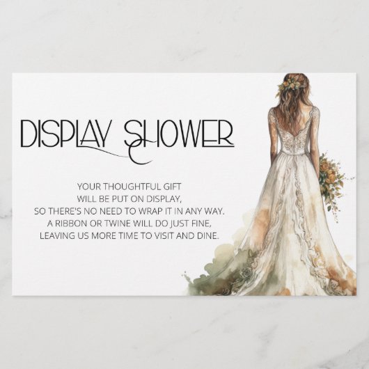 ガウンエレガントディスプレー結婚シャワーの花嫁 便箋 (正面)
