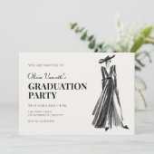 ガウンエレガントファッション卒業 招待状 (スタンド正面)
