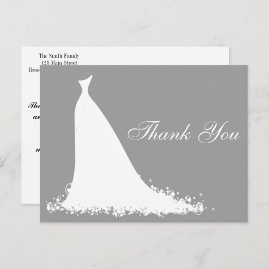 ガウンエレガントブライダルシャワーありがとう ポストカード (正面/裏面)
