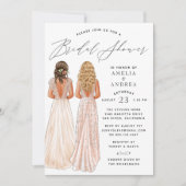 ガウンエレガントブライダルシャワーツガールズ招待状 招待状 (正面)