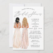 ガウンエレガントブライダルシャワーツガールズ招待状 招待状 (正面)