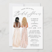ガウンエレガントブライダルシャワーツガールズ招待状 招待状 (正面)