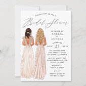 ガウンエレガントブライダルシャワーツガールズ招待状 招待状 (正面)