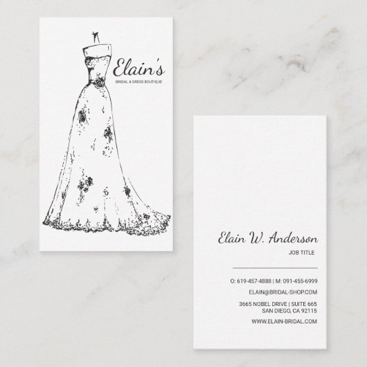 ガウンエレガントブライダルドレスブティックウェディングプランナー 名刺 (正面/裏面)