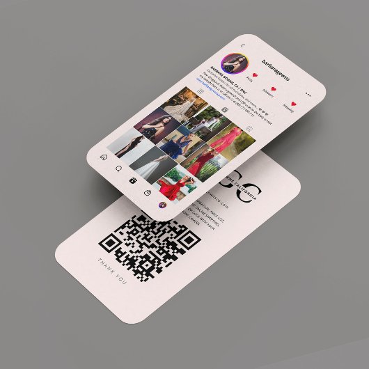 ガウンモダンブライダルブティックピンクインスタグラム 名刺