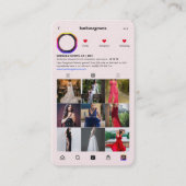 ガウンモダンブライダルブティックピンクインスタグラム 名刺 (正面)