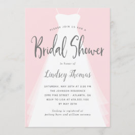 ガウンモダン編集可能カラーブライダルシャワー招待状 招待状