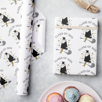 ガウン幼稚園フクロウ/幼稚園卒業 ラッピングペーパー