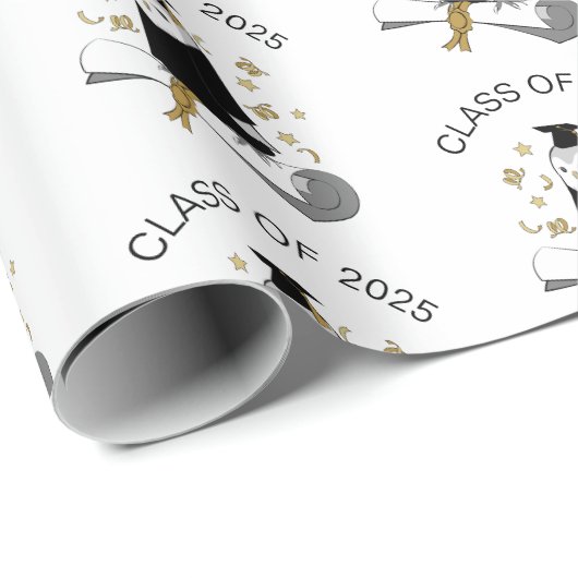 ガウン幼稚園フクロウ/幼稚園卒業 ラッピングペーパー (ロールコーナー)