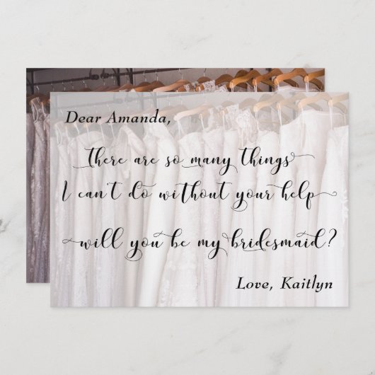 ガウン結婚の写真を撮ってくれるか？ 招待状 (正面/裏面)